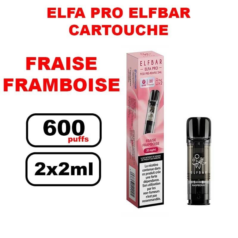 Cartouches ELFA PRO e-liquide pré-rempli 2ml saveur puff Elfbar x2