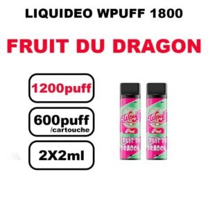 Liquideo Wpuff 1800 x2 Cartouches Pod 2ml Cartouche Puff jetable sans fuite