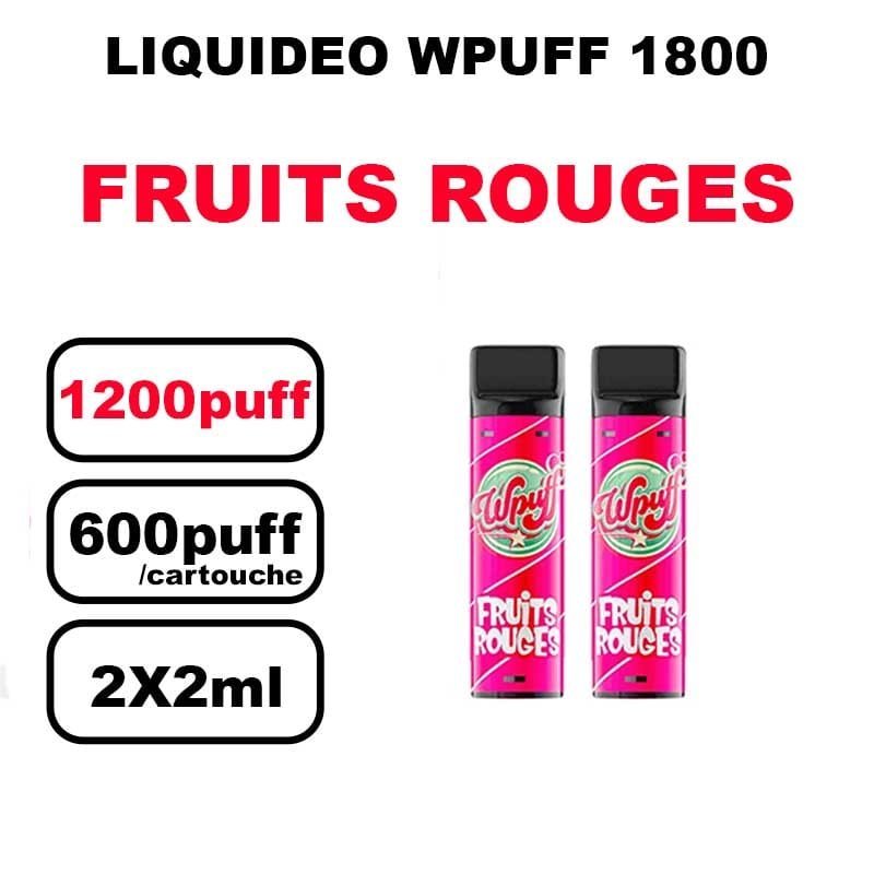 Liquideo Wpuff 1800 x2 Cartouches Pod 2ml Cartouche Puff jetable sans fuite