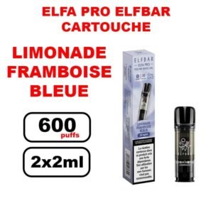Cartouches ELFA PRO e-liquide pré-rempli 2ml saveur puff Elfbar x2