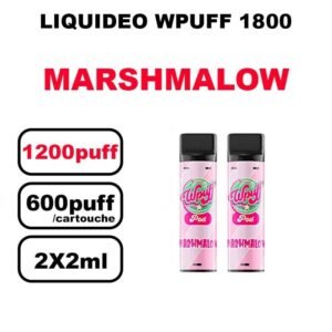 Liquideo Wpuff 1800 x2 Cartouches Pod 2ml Cartouche Puff jetable sans fuite