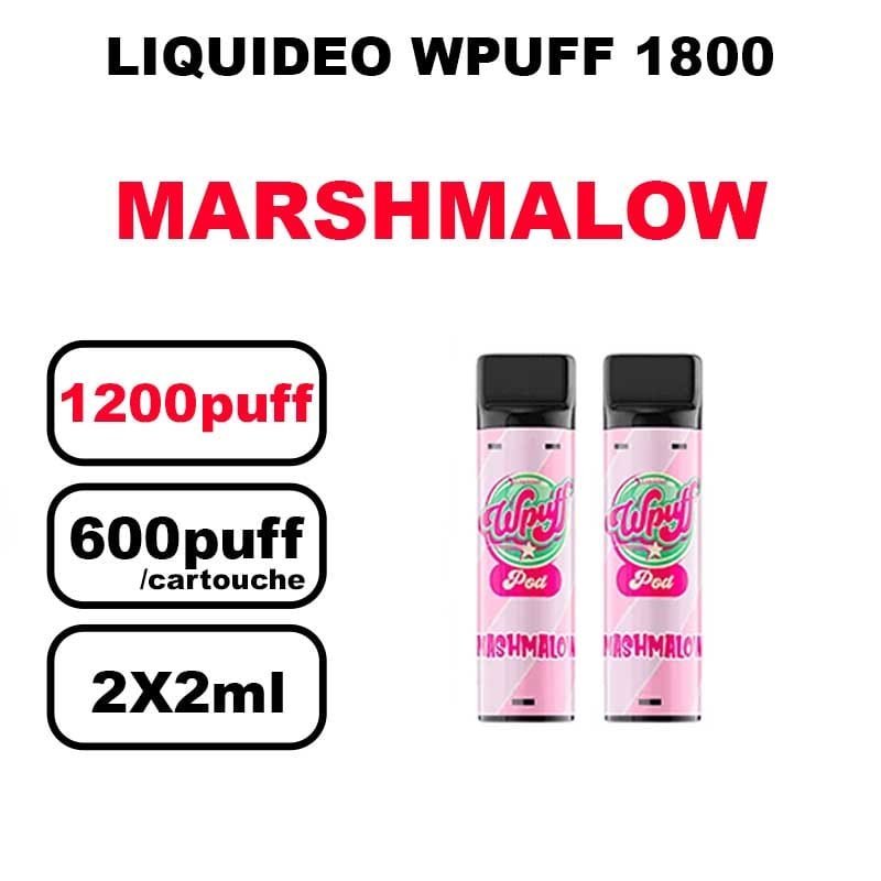 Liquideo Wpuff 1800 x2 Cartouches Pod 2ml Cartouche Puff jetable sans fuite