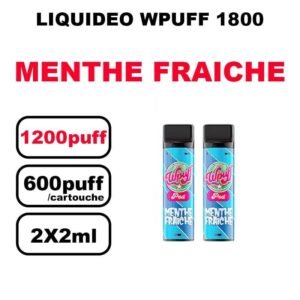 Liquideo Wpuff 1800 x2 Cartouches Pod 2ml Cartouche Puff jetable sans fuite