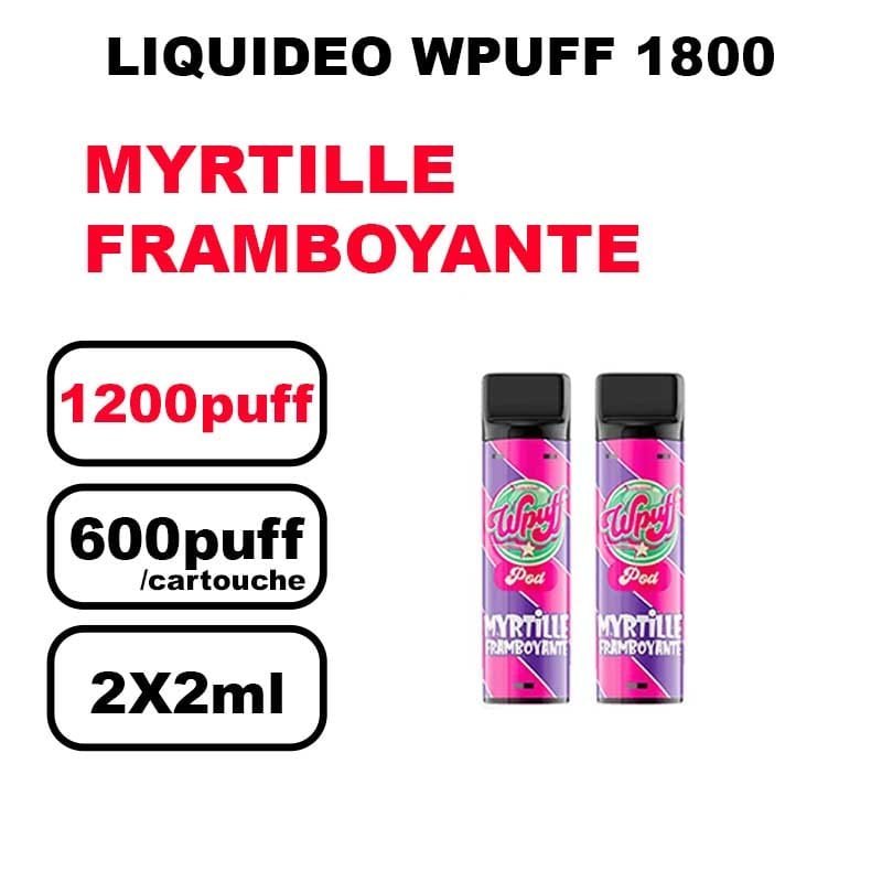 Liquideo Wpuff 1800 x2 Cartouches Pod 2ml Cartouche Puff jetable sans fuite