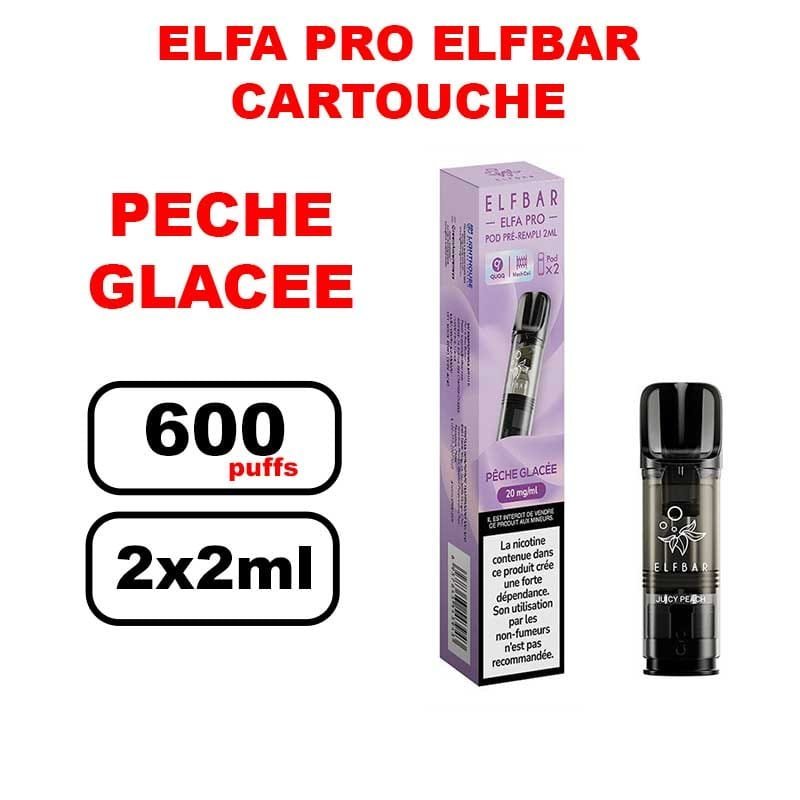 Cartouches ELFA PRO e-liquide pré-rempli 2ml saveur puff Elfbar x2