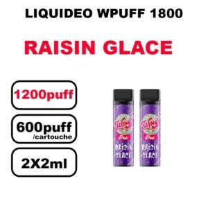Liquideo Wpuff 1800 x2 Cartouches Pod 2ml Cartouche Puff jetable sans fuite