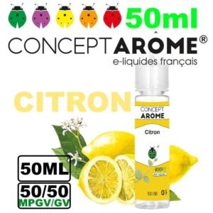 eliquide-vegetol-Conceptarome-50ml-citron.jpg Conceptarome e-liquide Végétol 50ml - 50/50 Glycérine végétale/Propylène Glycol Végétal