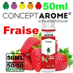 eliquide-vegetol-Conceptarome-50ml-fraise.jpg Conceptarome e-liquide Végétol 50ml - 50/50 Glycérine végétale/Propylène Glycol Végétal