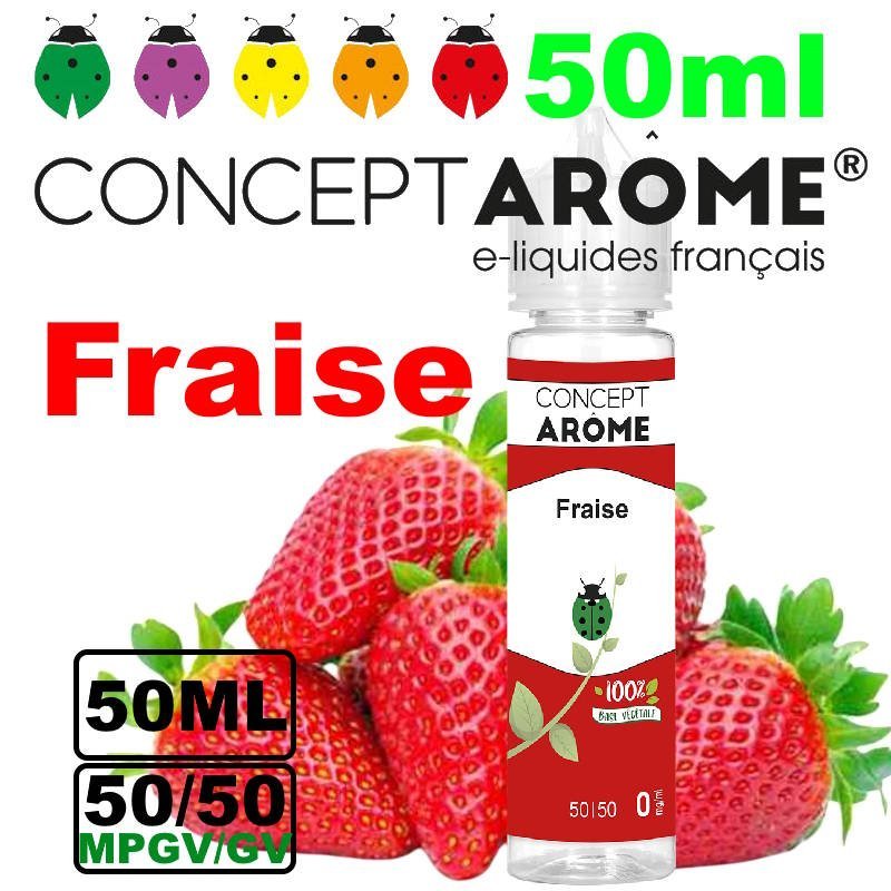 eliquide-vegetol-Conceptarome-50ml-fraise.jpg Conceptarome e-liquide Végétol 50ml - 50/50 Glycérine végétale/Propylène Glycol Végétal