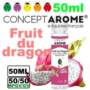 eliquide-vegetol-Conceptarome-50ml-fruit-dragon.jpg Conceptarome e-liquide Végétol 50ml - 50/50 Glycérine végétale/Propylène Glycol Végétal