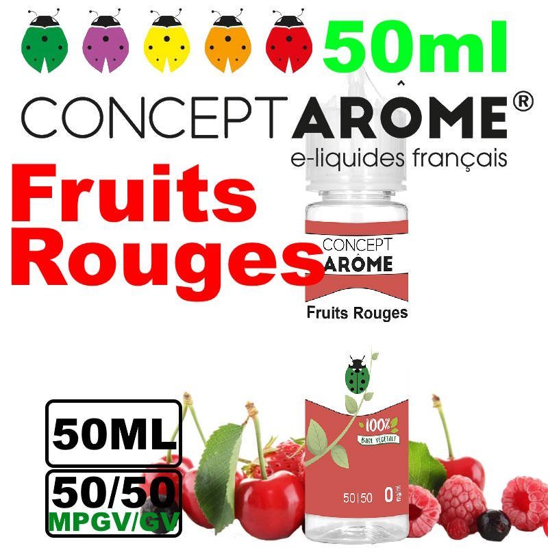 eliquide-vegetol-Conceptarome-50ml-fruits-rouges.jpg Conceptarome e-liquide Végétol 50ml - 50/50 Glycérine végétale/Propylène Glycol Végétal