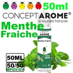 eliquide-vegetol-Conceptarome-50ml-menthe-fraiche.jpg Conceptarome e-liquide Végétol 50ml - 50/50 Glycérine végétale/Propylène Glycol Végétal