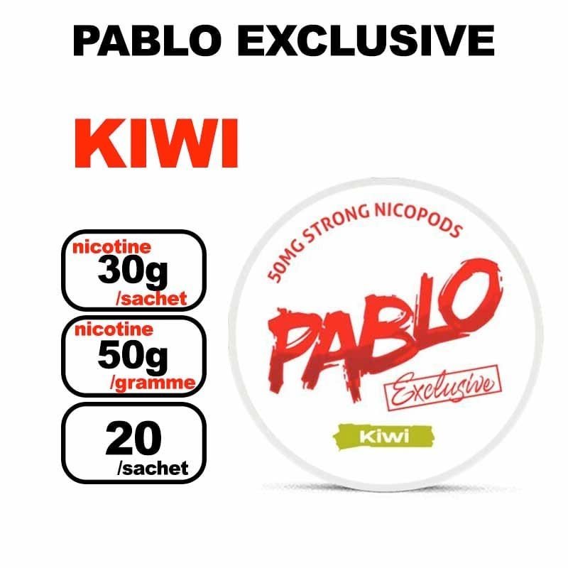 kiwi-1-1.jpg Snus PABLO EXCLUSIVE 30mg/sachet Nicotine Puissant Qualité/Prix imbattables