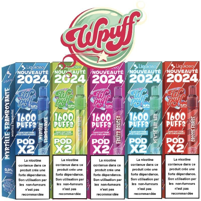 Liquideo Wpuff pod 2.0 x2 Cartouches 2ml Pod Puff jetable sans fuite