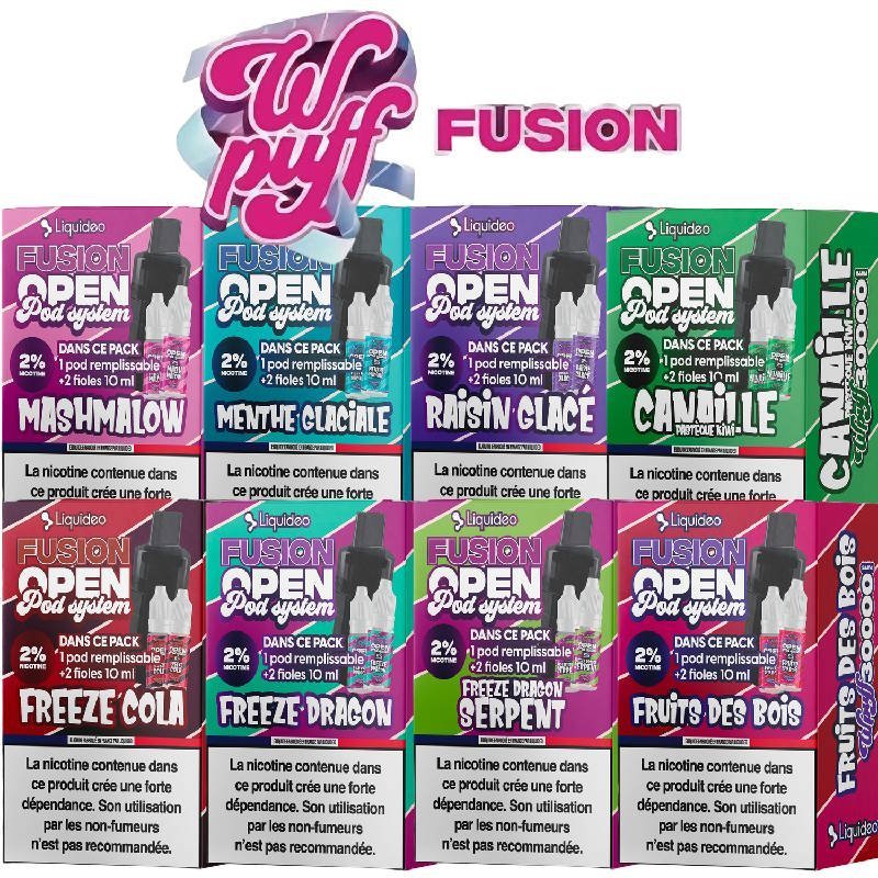 Liquideo Fusion Open Pod System remplissable 2 fioles 10ml 2%