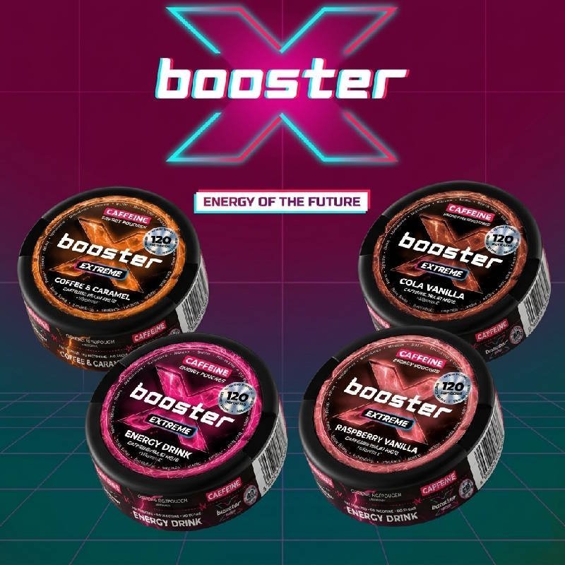 X Booster energy pouches - Sachets caféine puissants Alternative au snus nicotine
