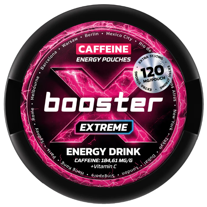 xbooster-caffeine-pouch-sachet-energy-Energy-drink-120mg.webp X Booster energy pouches - Sachets caféine puissants Alternative au snus nicotine