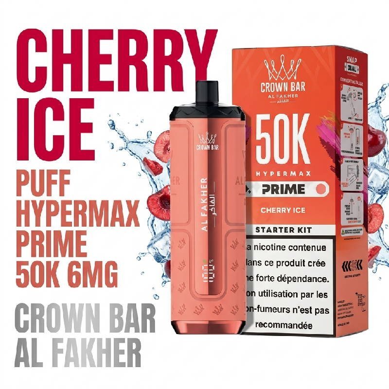 PUFF-50K-Hyper-Max-Prime-Al-Fakher-6mg-saveur-cherry-ice-1.jpg Puff Al Fakher Hypermax Prime 50K 6mg Goût chicha