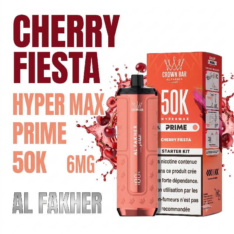 PUFF-50K-Hyper-Max-Prime-Al-Fakher-cherry-fiesta-1.jpg Puff Al Fakher Hypermax Prime 50K 6mg Goût chicha