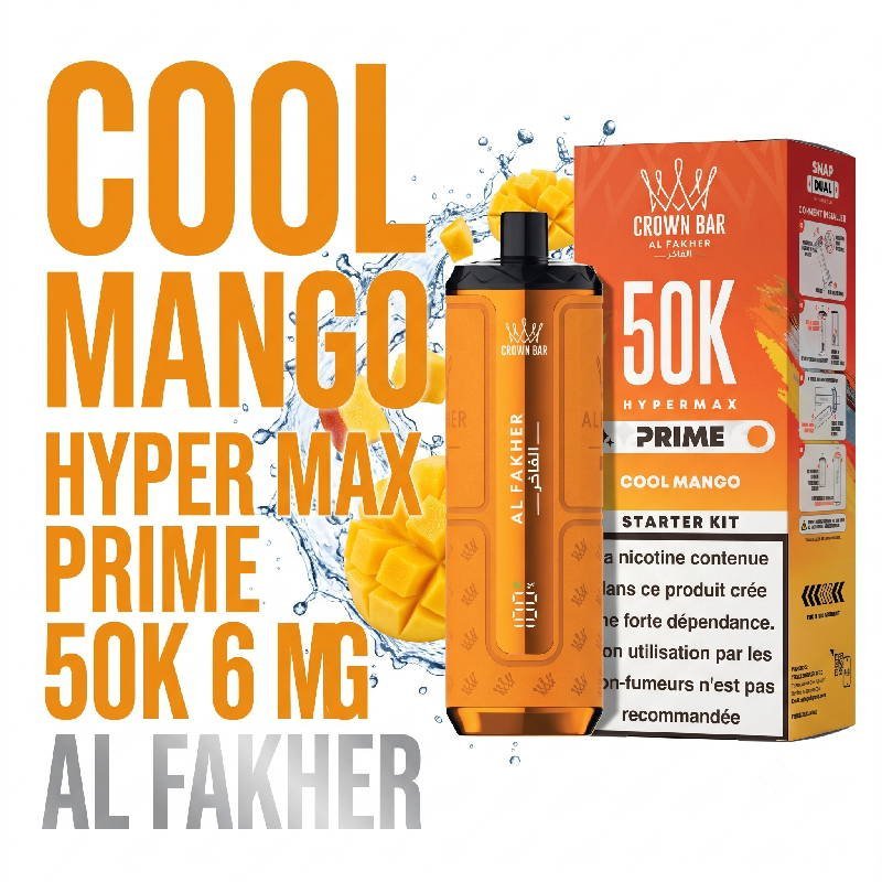 PUFF-50K-Hyper-Max-Prime-Al-Fakher-cool-mango-1.jpg Puff Al Fakher Hypermax Prime 50K 6mg Goût chicha