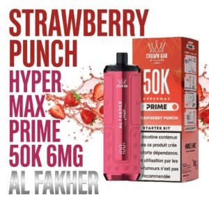 PUFF-50K-Hyper-Max-Prime-Al-Fakher-strawberry-punch-1.jpg Puff Al Fakher Hypermax Prime 50K 6mg Goût chicha