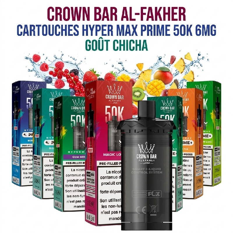 Cartouches Hypermax Prime 50K 6mg Crown bar Al-Fakher par 2
