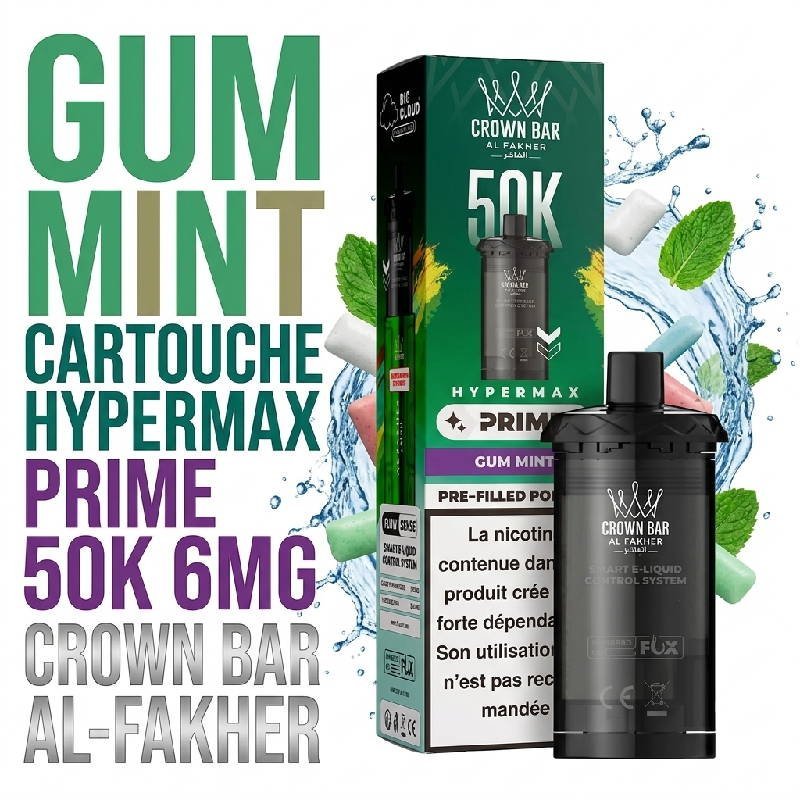Cartouches Hypermax Prime 50K 6mg Crown bar Al-Fakher par 2