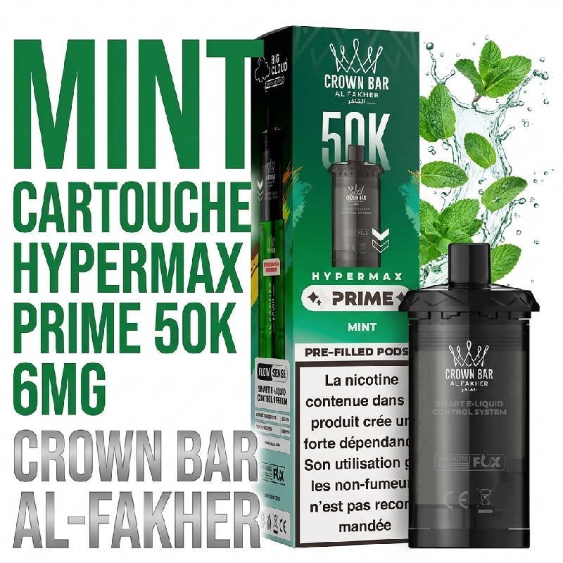 Cartouches Hypermax Prime 50K 6mg Crown bar Al-Fakher par 2