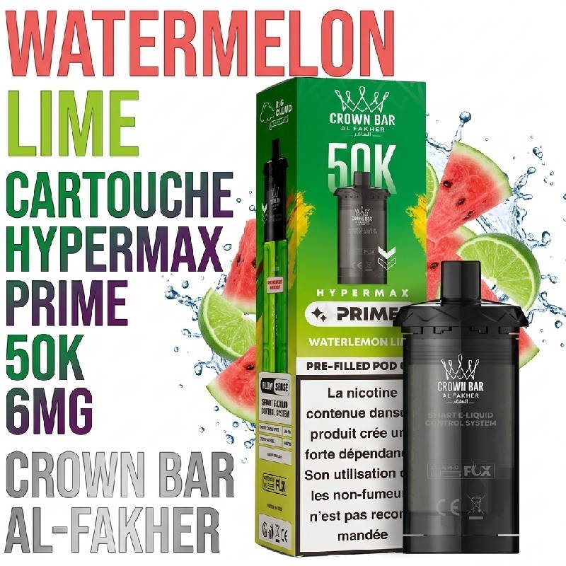 Cartouches Hypermax Prime 50K 6mg Crown bar Al-Fakher par 2